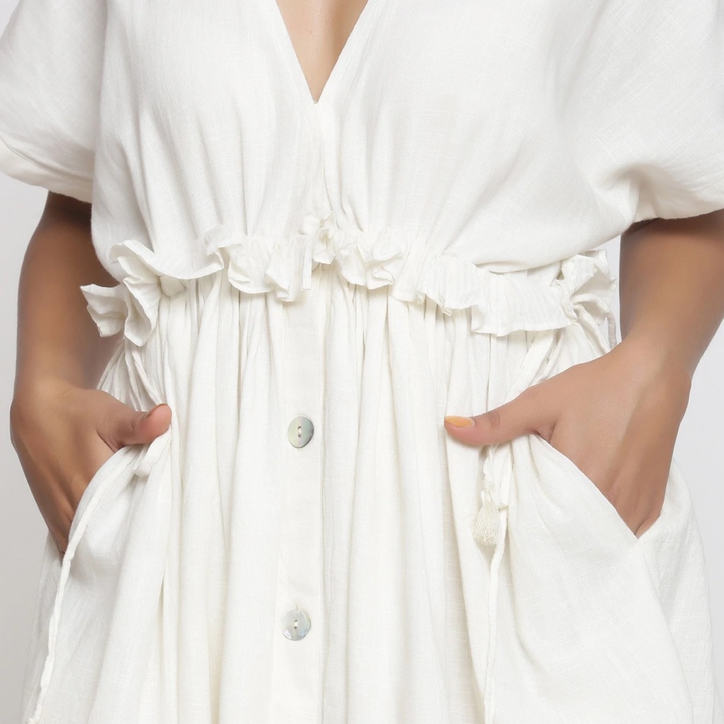Seamsfriendly Boho Summer Gauze Cotton Button Down Dress Size S — image 8 of 8